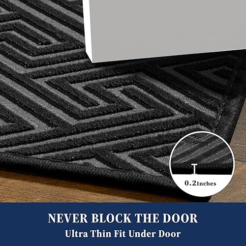 Miniatura 5 de YIHOUSE Alfombras de baño negras de 17 x 24 pulgadas, de secado rápido, antideslizantes, absorbentes, lavables a máquina, alfombra de baño fina