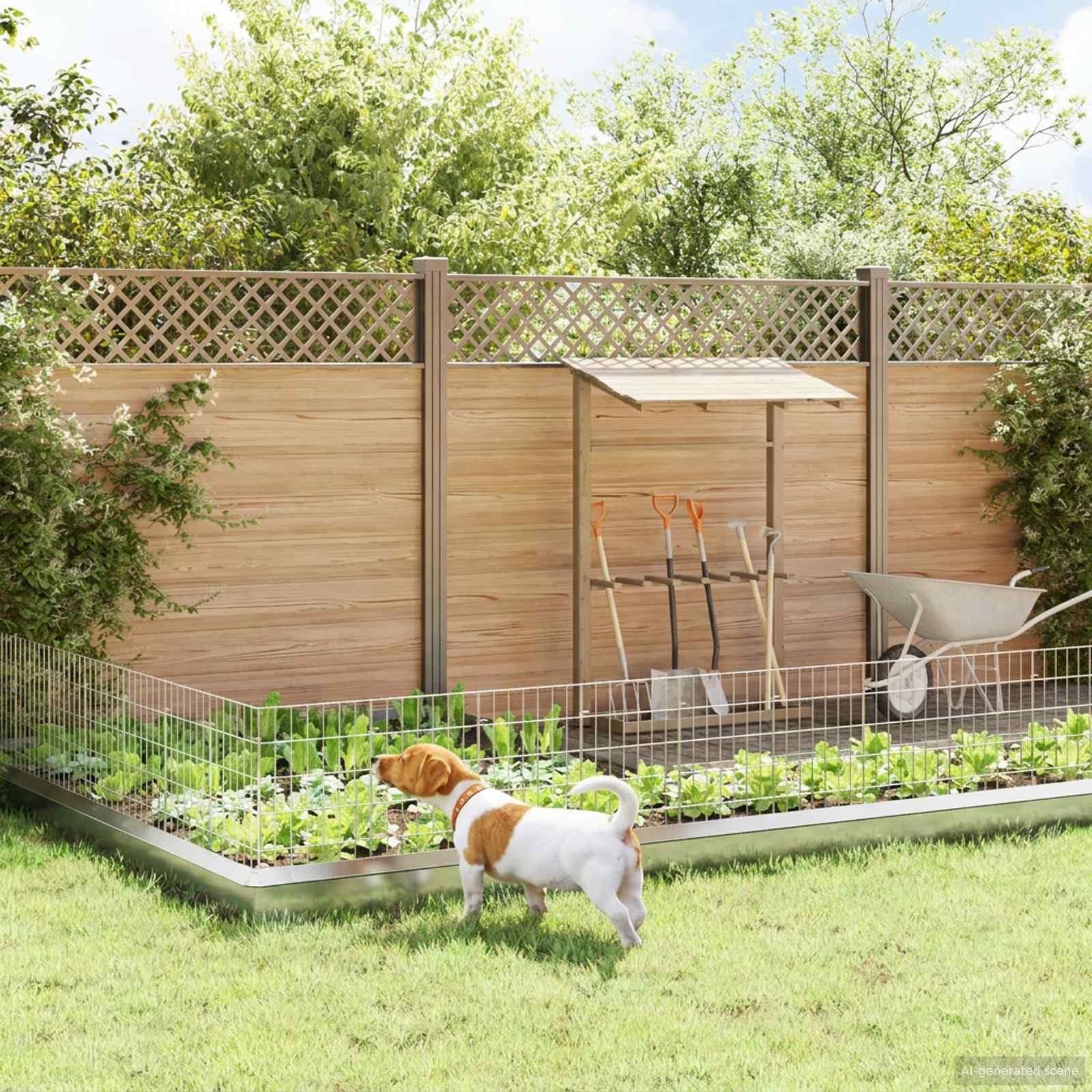 Recinzione da giardino, 48 pezzi, 35 x 50 cm, in metallo zincato