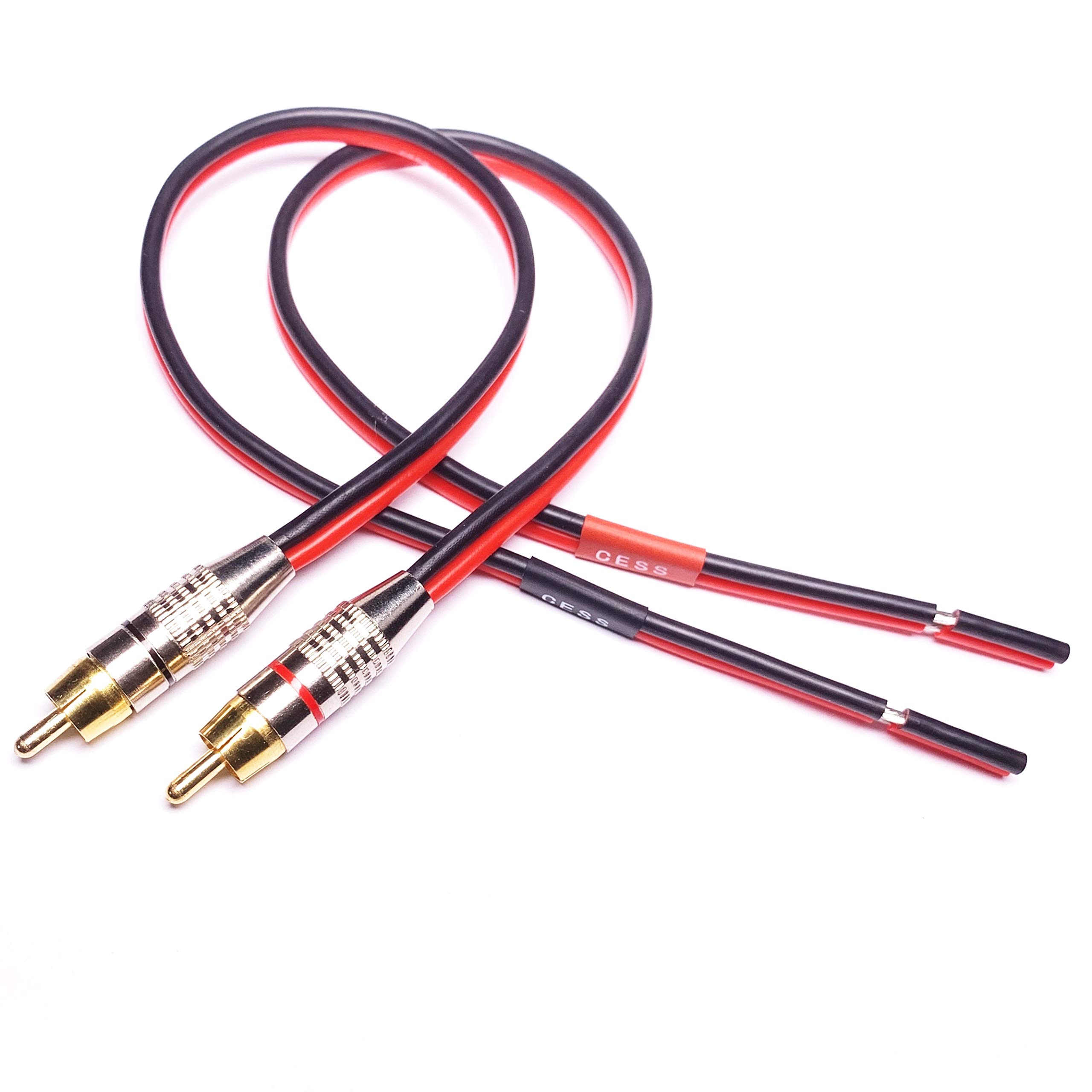 CNCESS CESS-064-2f Speaker Cables to RCA Plugs Adapter, 2-Channel (2 FEET), s064-2f