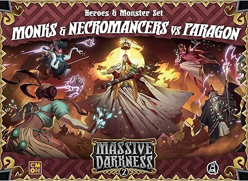 Miniatura 2 de Massive Darkness 2 Monjes y Nigromantes vs The Paragon Heroes and Monsters Expansion | Juego de estrategia cooperativa para adultos y adolescentes |