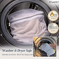 Vista 8 de 3 bolsas espaciosas de malla duradera (16 x 20 pulgadas) que protegen los delicados, malla fina para lavado y secado uniformes, cremallera