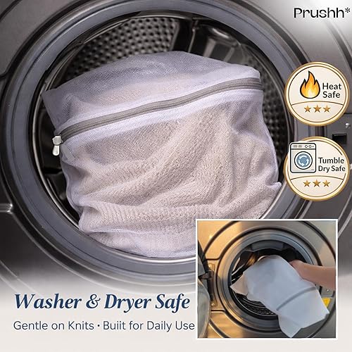 Miniatura 8 de 3 bolsas espaciosas de malla duradera (16 x 20 pulgadas) que protegen los delicados, malla fina para lavado y secado uniformes, cremallera