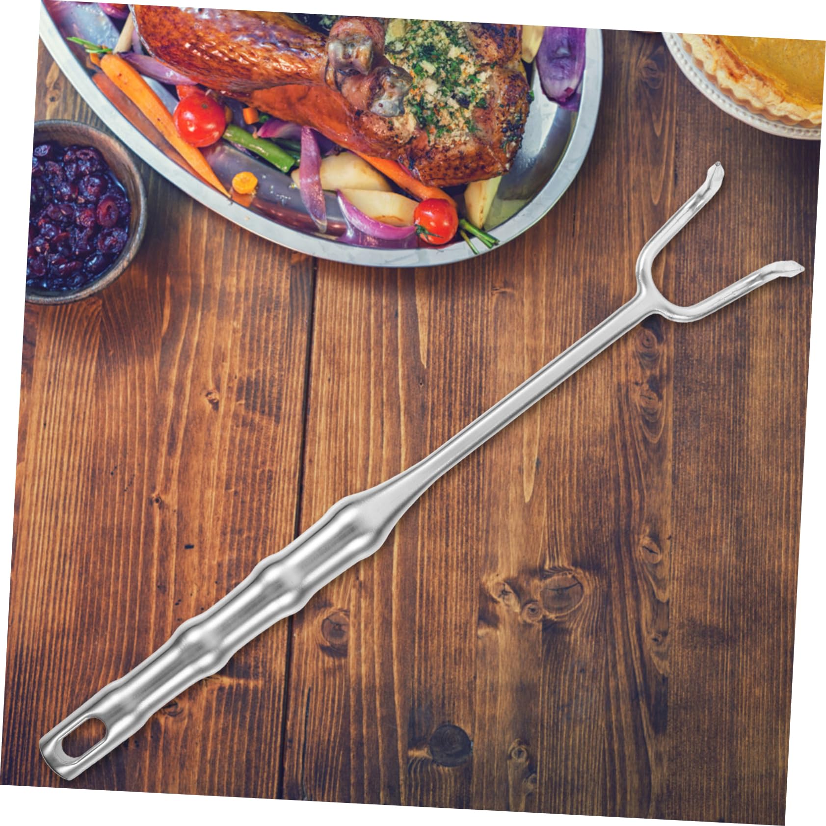 Cabilock Stainless Steel Meat Hook Turner Bbq Flipper for Grilling for and Kitchen Use and Easy to Handle for Meat Preparation