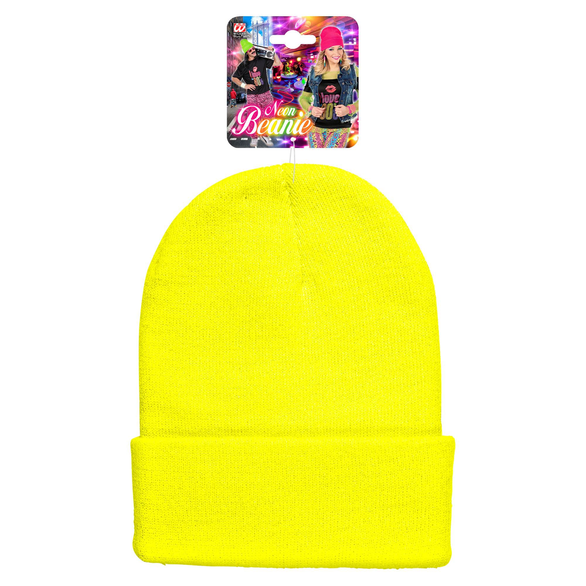 W WIDMANN MILANO Party Fashion - Gorro para adultos, gorro de punto con aspecto de lana, gorro de invierno, fiesta temática de los 80, carnaval