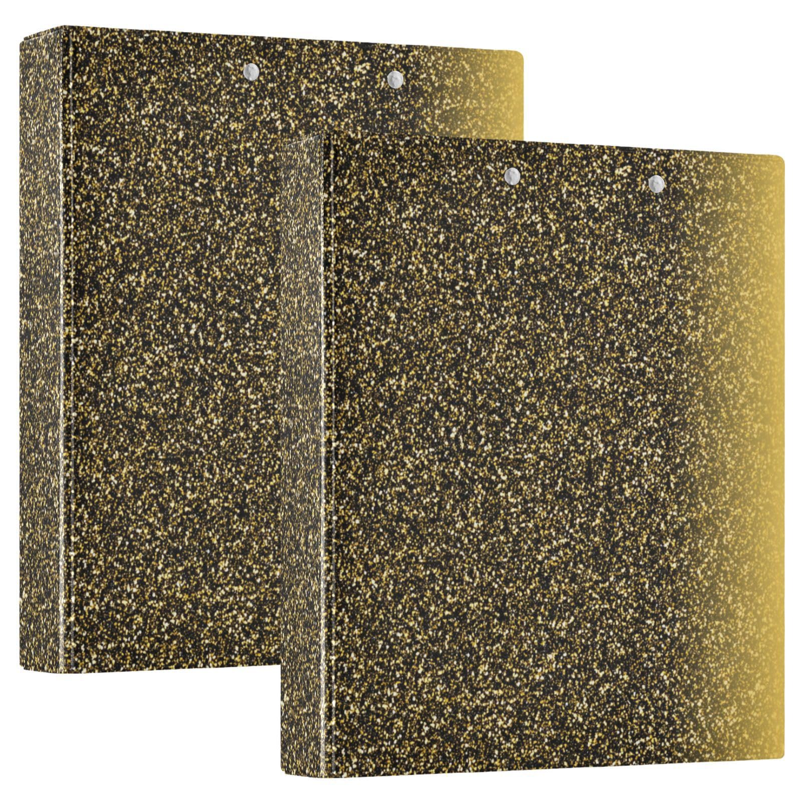 Raccoglitori da 3,8 cm con glitter oro scuro