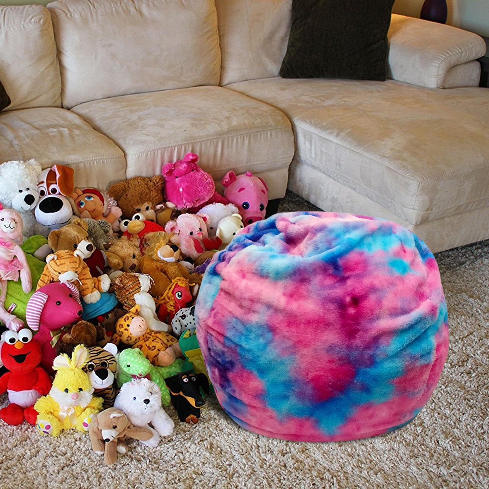 Sac De Rangement Pour Peluches En PVC Transparent - Transformable En Siège - 2 En 1 Pour Chambre D'enfant