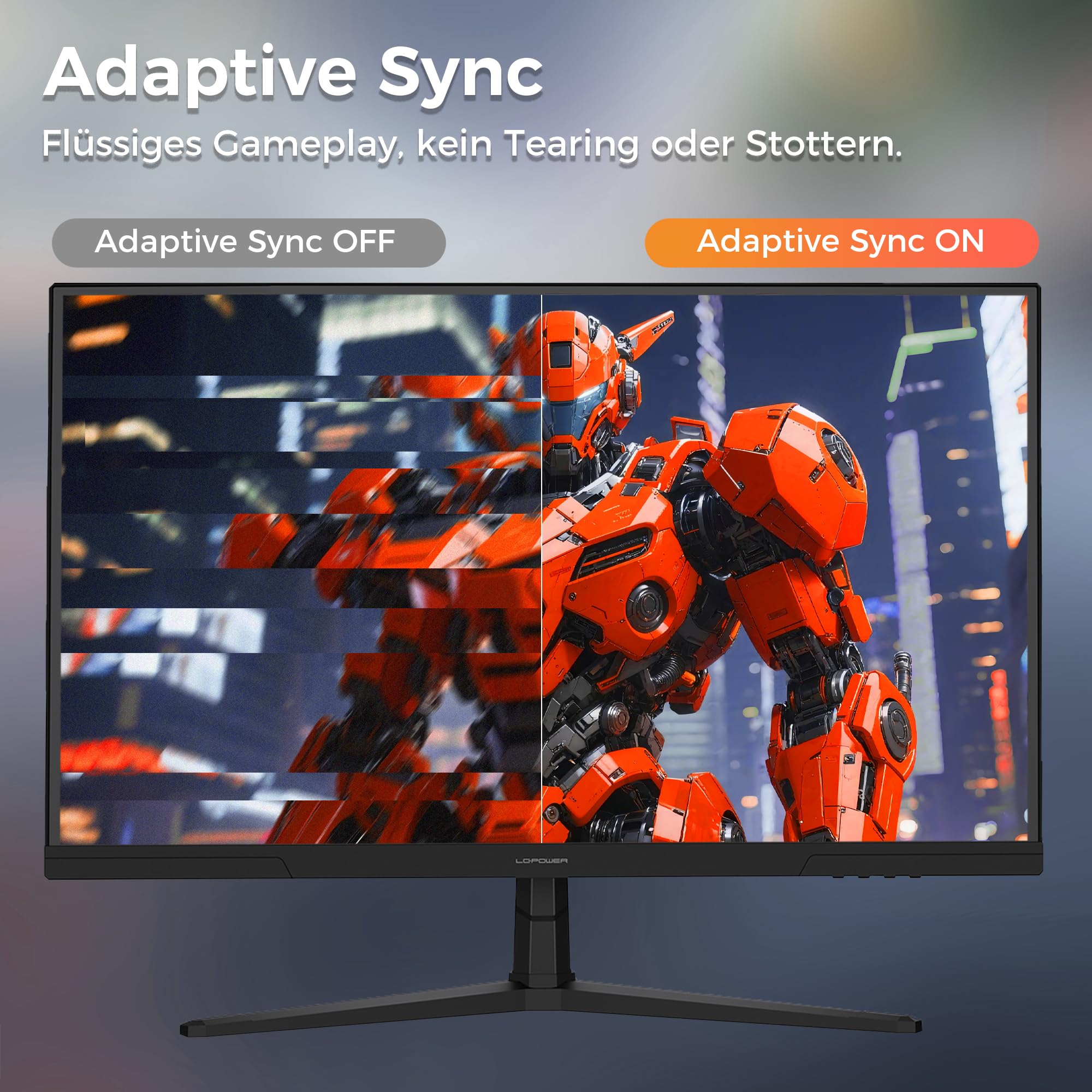 LC-Power Monitor Gaming 27 Pollici (68,6 cm), Full HD IPS Schermo, 1920×1080, 144 Hz, 1ms MPRT, 16:9, Adaptive Sync, HDMI 2.0, Display Port 1.4, VESA 100x100