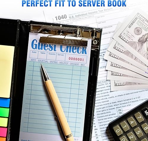 Miniatura 5 de Paquete de 20 cheques de invitados para servidor, bloc de notas de servidor, cuaderno de boletos de camarera, accesorios para almohadilla de