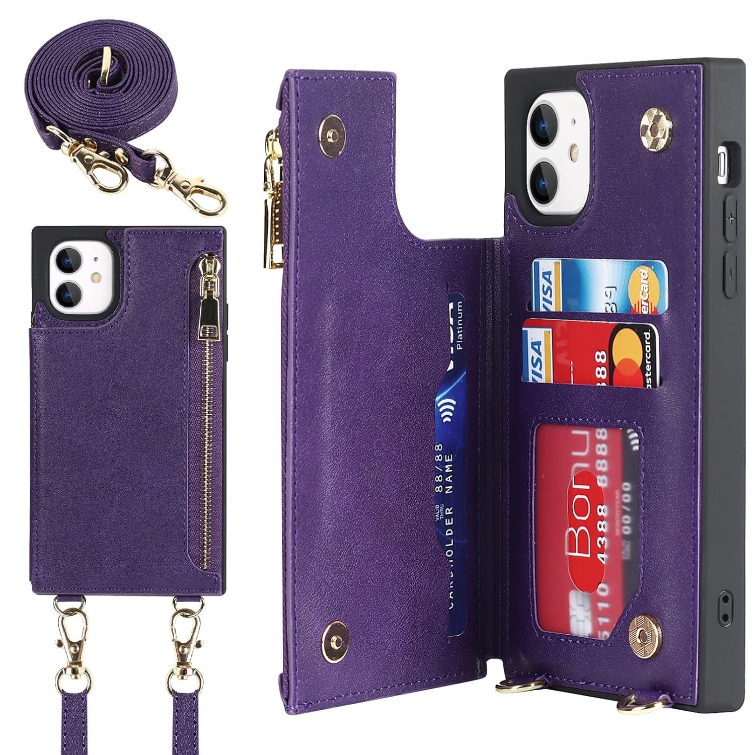 Jaorty Crossbody Wallet Case for iPhone 11 with Card Slot Holder,iPhone