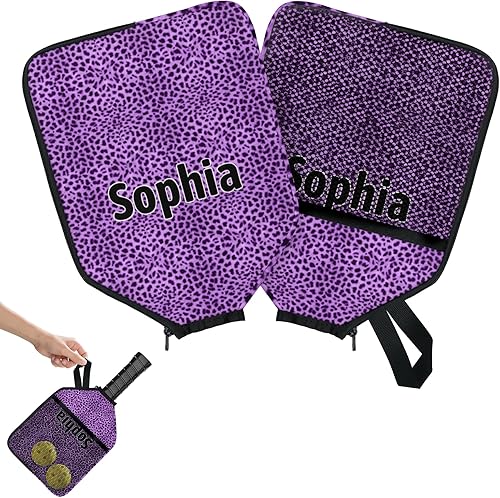 Miniatura 2 de Funda de paleta de pickleball personalizable, 12 paquetes de texto personalizado, nombre y foto, ajuste universal para hombres y mujeres, accesorios
