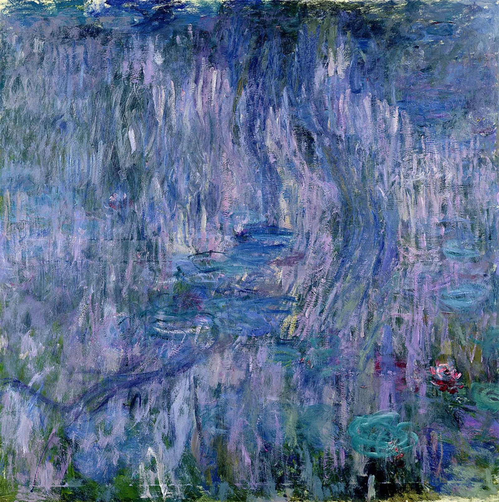 SERENDIPITP Vintage Picture Print on Canvas Wall Art Poster Waterlilies and Reflections of a Willow Tree by Claude Monet Artwork Print Poster for Wall Decor 60x90cm