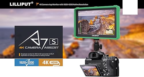 LILLIPUT A7S 7 pulgadas IPS 4K Cámara HDMI Monitor de campo Asistencia de video Full HD 1920x1200 Monitor DSLR con enfoque máximo colores falsos