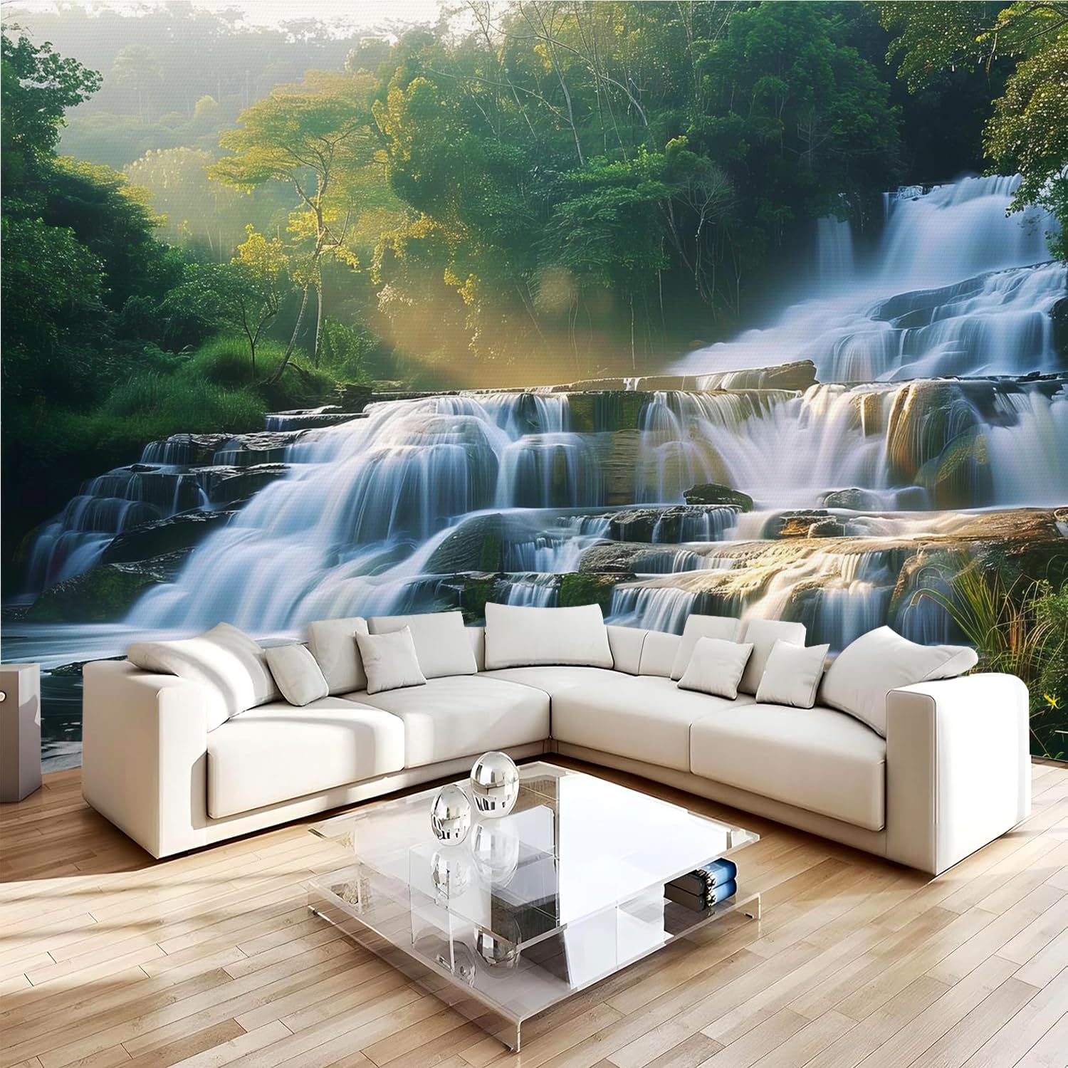 Papier peint panoramique 3D forêt poster mural nature 400x280 pour chambre salon