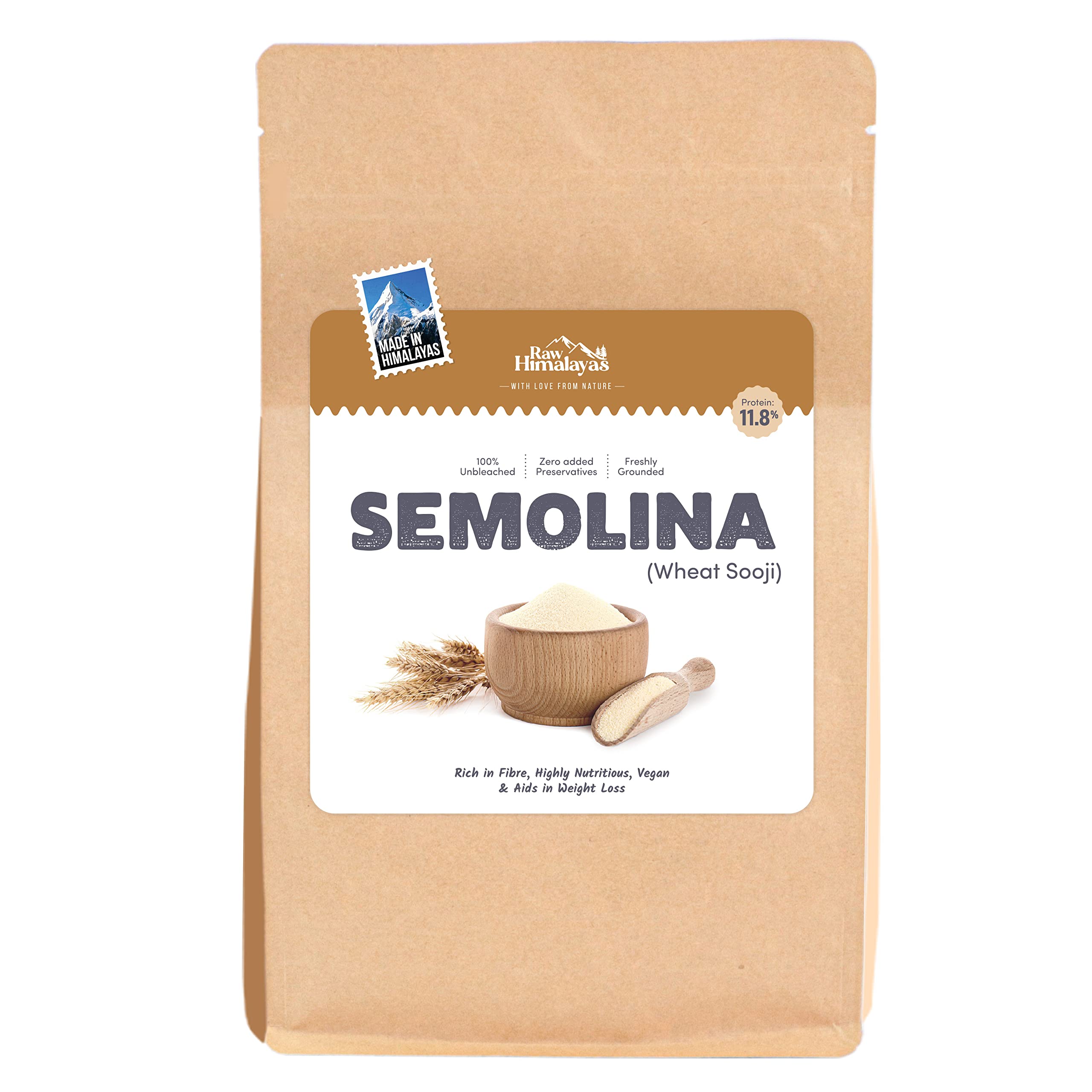 Raw Himalayas Semolina, Unbleached|Highly Nutritious|Rich In Fibre|Sooji|Himalayan Wheat Semolina (1 Kilograms) (B0C2TG1VJ5) Amazon Price History, Amazon Price Tracker