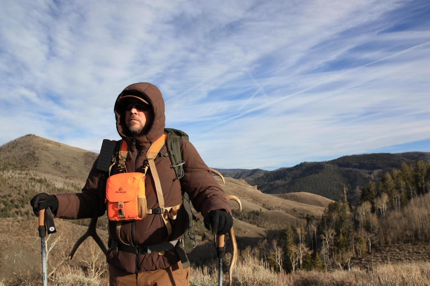 Binocular Chest Pack Harness - Hunter Blaze Orange - Fits 12x50 & 10x42 Bino - Durable Exterior & Quiet Interior: Perfect for Hunting - Bird Watching - Outdoor Ready!