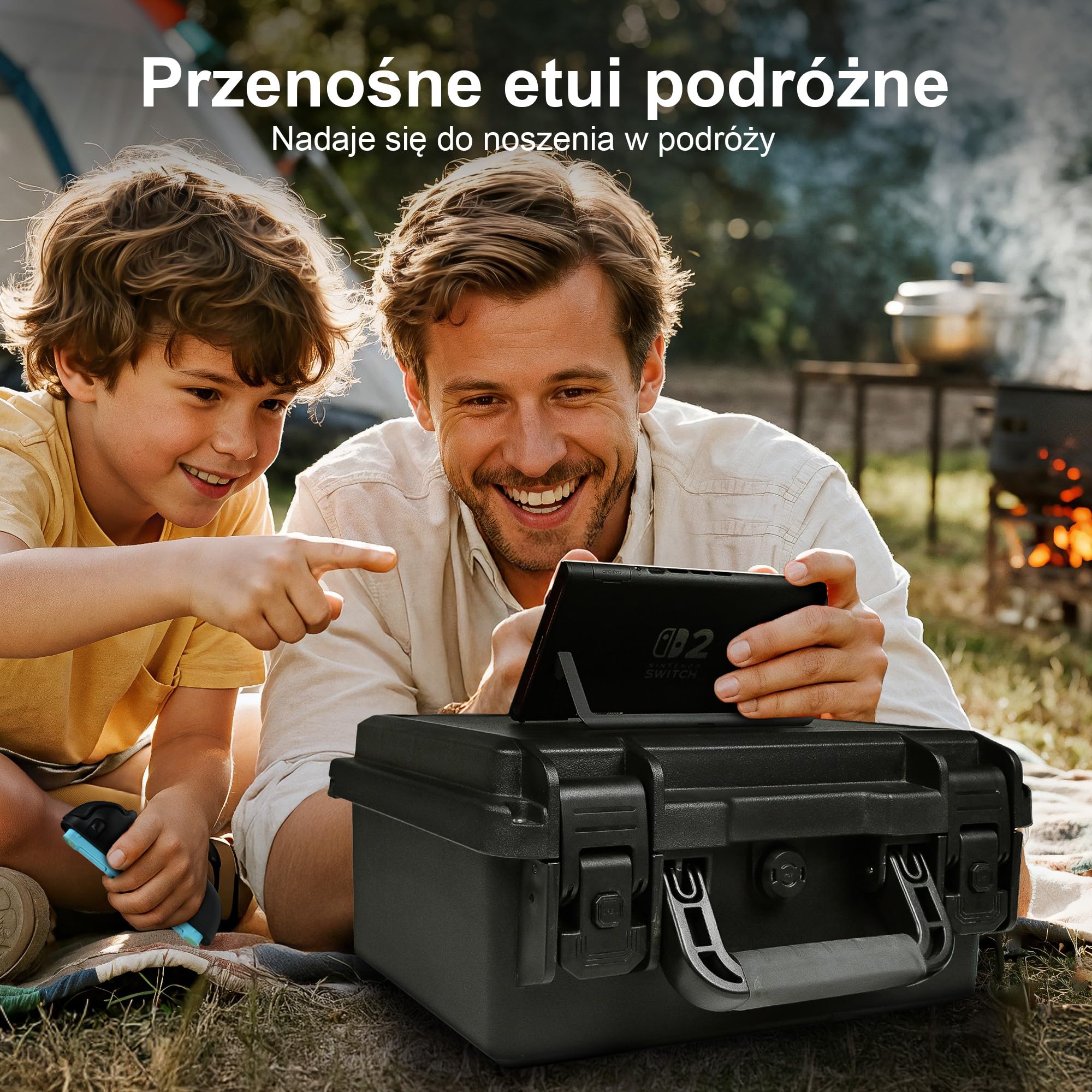 Lekufee Wodoodporna twarda walizka do Nintendo Switch 2, stacją dokującą, kontrolerem Switch 2 Pro, kamerą Switch 2, kartridżami do gier (8 sztuk) oraz innymi akcesoriami (tylko torba i futerał)