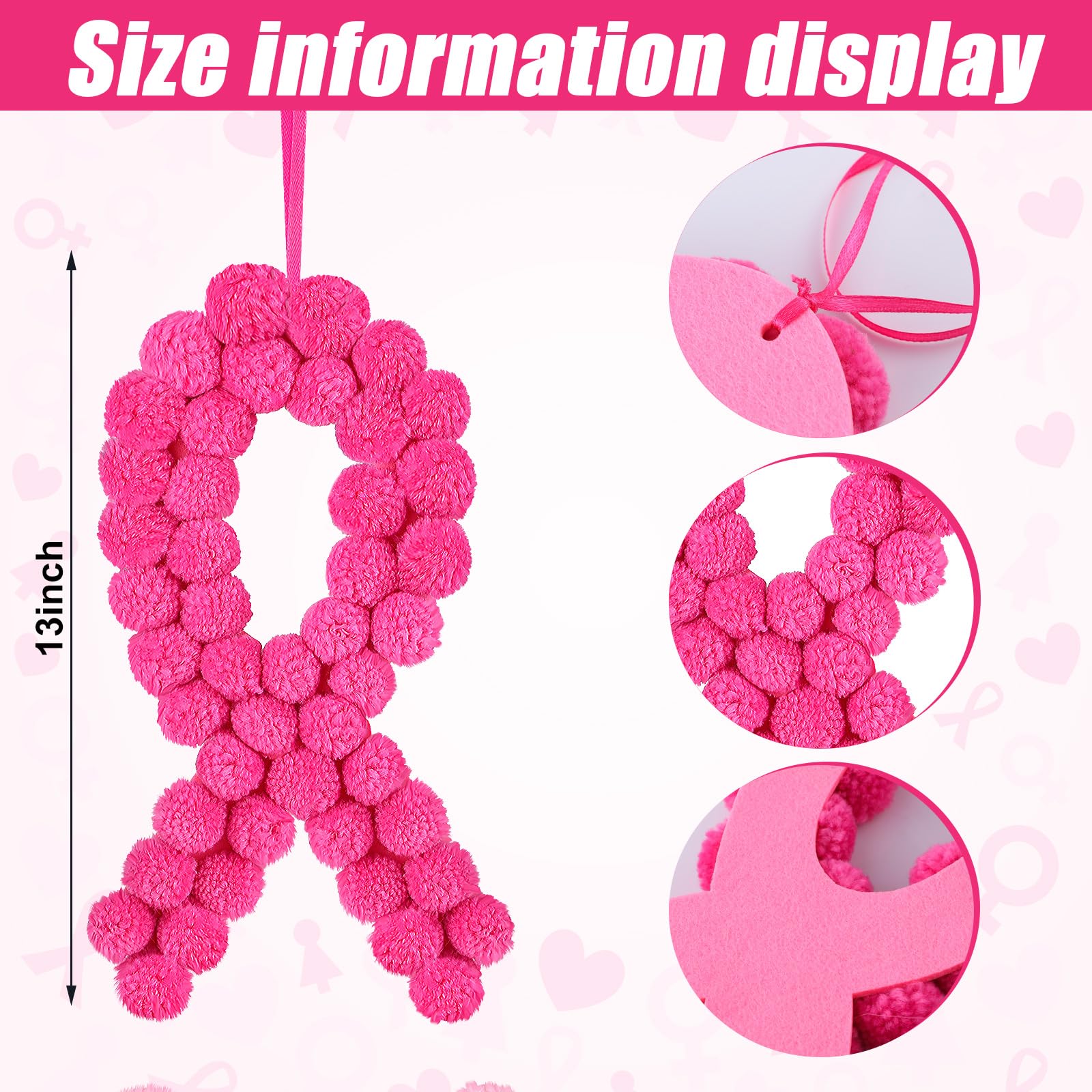 Amazon.com: 2 Pcs Pink 13 Inches Breast Cancer Awareness Ribbons
