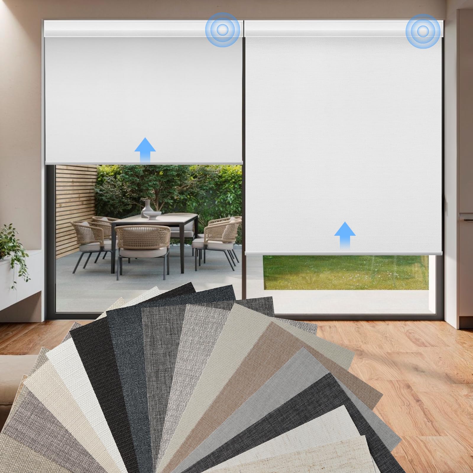 Motorized Blinds Roller Shade with Remote Canisteo Automatic Smart Blind 100 Blackout Electric Blinds Compatible with Alexa Google