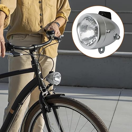 Miniatura 4 de Dynamo - Kit de luces para bicicleta motorizada vintage de fricción de 12 V 6 W, generador de faros delanteros y luces traseras, estilo retro, juego