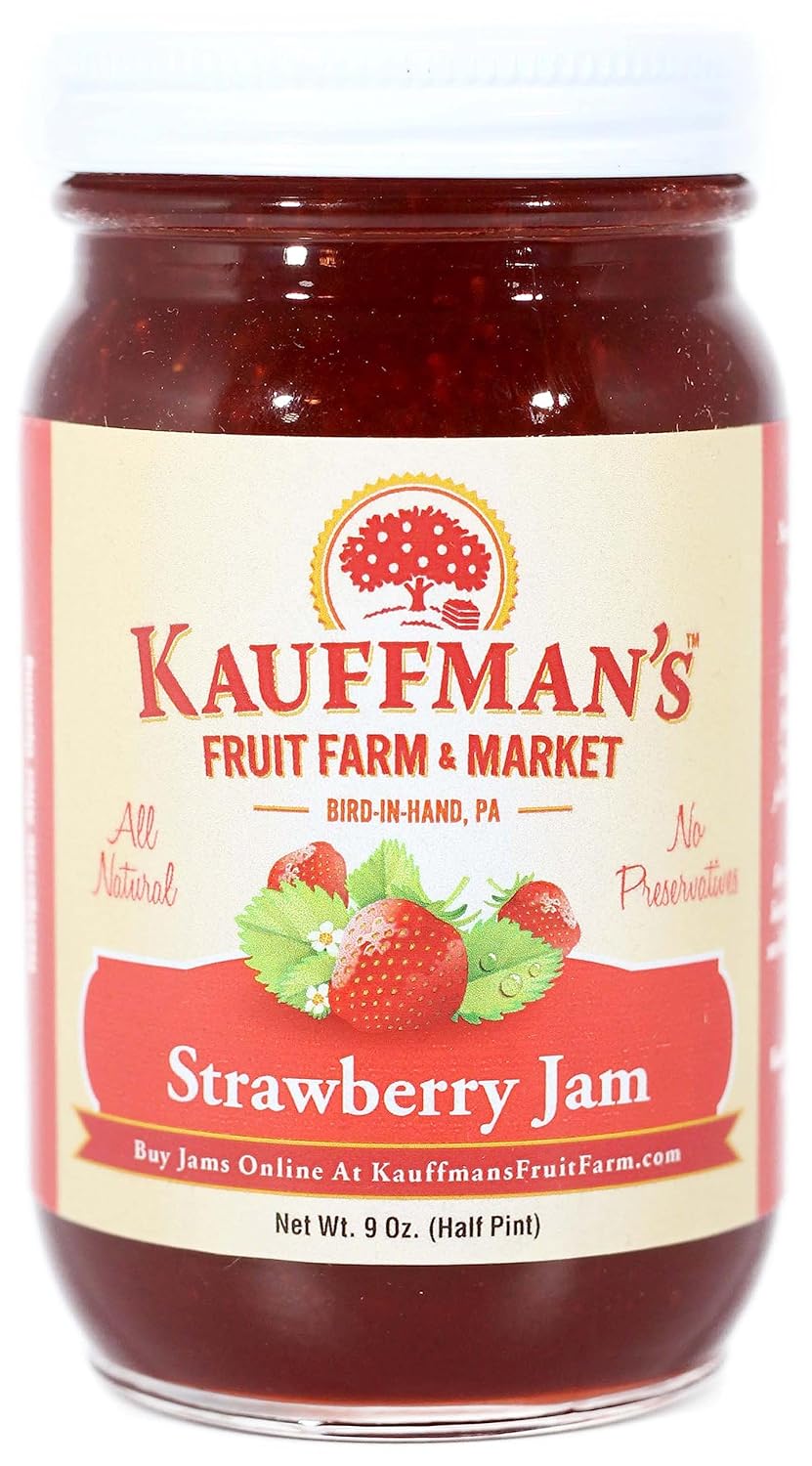 Kauffman Orchards Strawberry Fruit Spread, All Natural, No Granulated Sugar Added, 9 Oz. (Pack of 1)