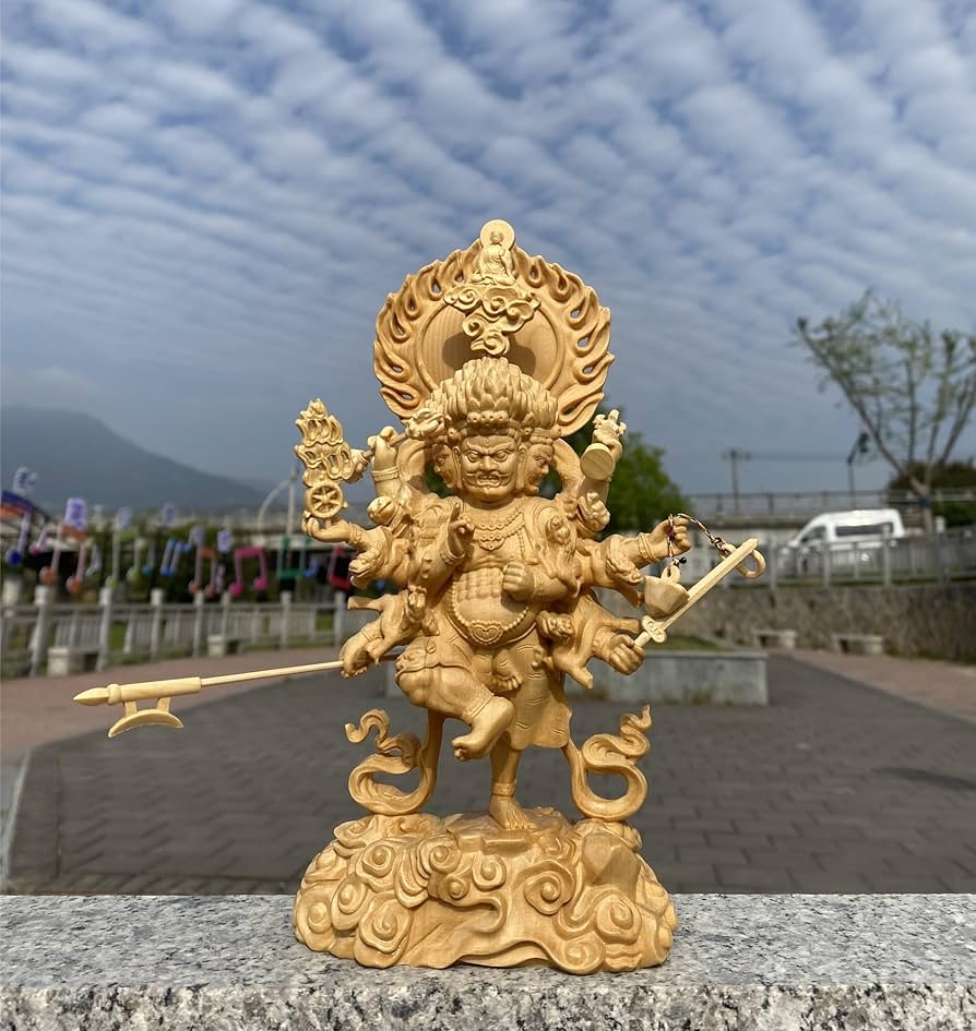 決算大特価中　仏像◆桧材 烏枢沙摩明王6寸◆五大明王 トイレの神様 決算大特価中 仏像◇桧材 烏枢沙摩明王6寸◇