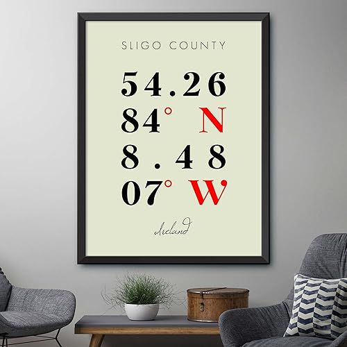 Miniatura 4 de Mapa de Condado de Sligo, Irlanda, Coordenadas Multilíneas de Colores (8x10)