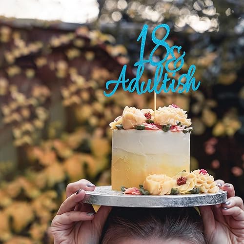 Miniatura 5 de Arthsdite Decoración para tartas de 18 y adultos, 18 y palillos para pastel de 18 años, decoración de pastel de cumpleaños de dieciocho años,