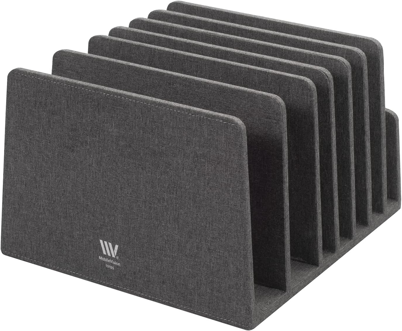 MobileVision Executive Dark Gray Device Organizer for Smartphones, Tablets and Laptops, 7 Slots with Extra Wide Slots for Laptops image 4