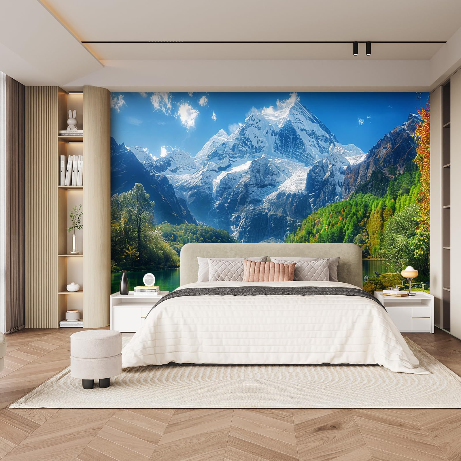 Fototapete Schneebedeckter Berg Vliestapete Wandbild 350x256cm