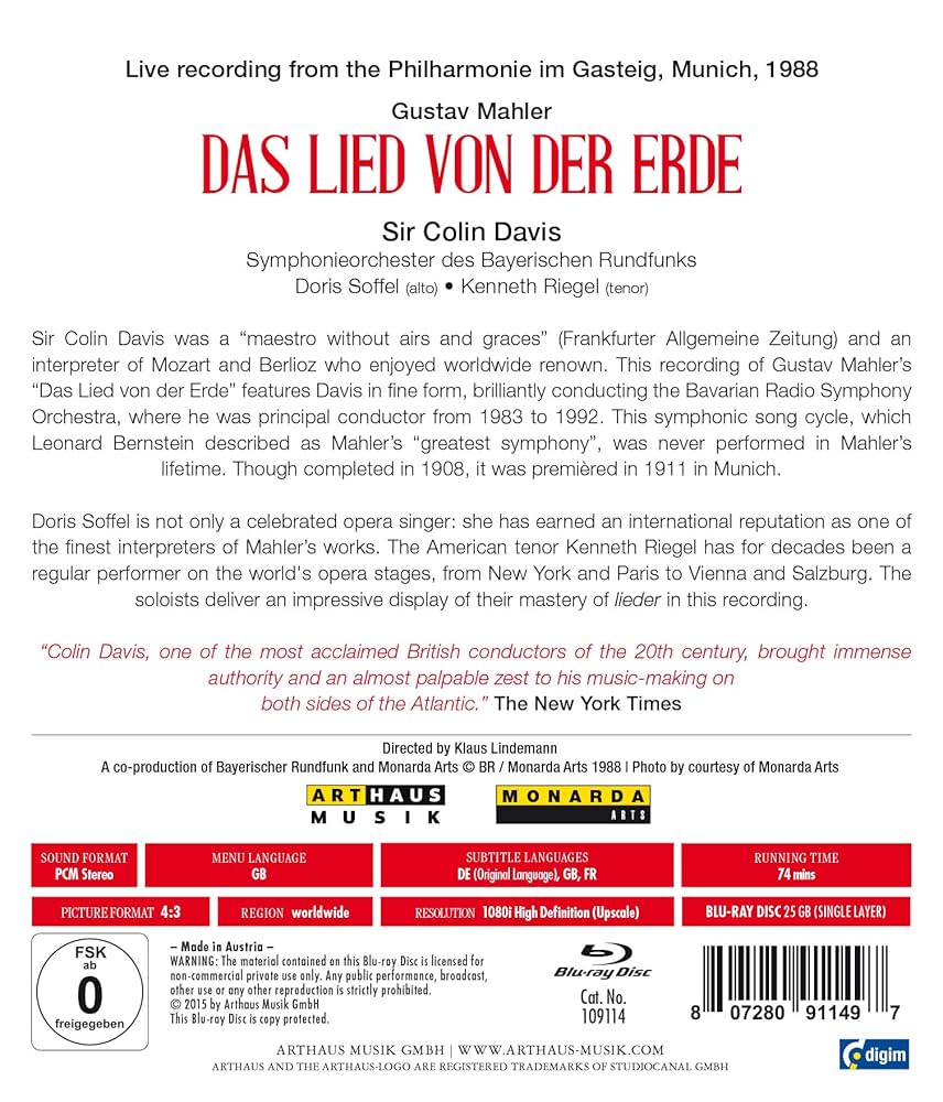 Amazon.co.jp: Das Lied Von Der Erde [DVD] : DVD