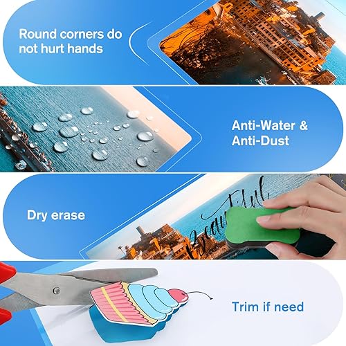 Miniatura 4 de KTRIO Hojas de laminación de 5 mil, paquete de 150 unidades, bolsas de laminado térmico de varios tamaños, hojas laminadas transparentes para tamaño