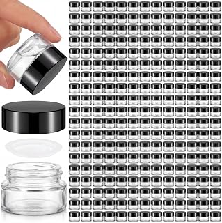 Norme 240 Pack Bulk 5ml Glass Jars with Inner Liners & Lids Clear Small Jar | Tiny Refillable Cosmetic Jar, Sample Lip Balm Container, Leakproof Travel Empty for Skincare Lotions Creams