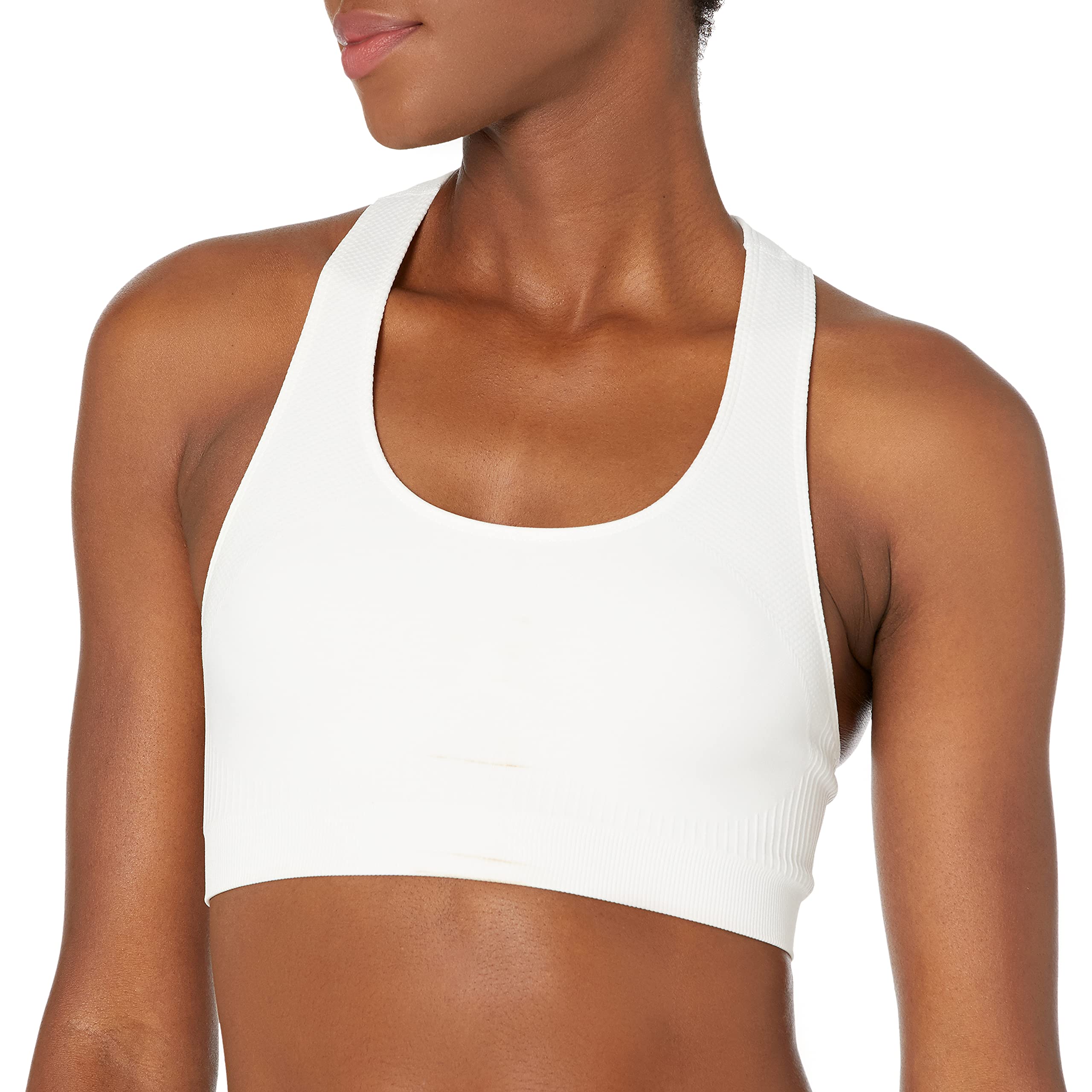 Jockey Women's Activewear Medium Impact Wicking Seamless Bra Sports, Pure White, S