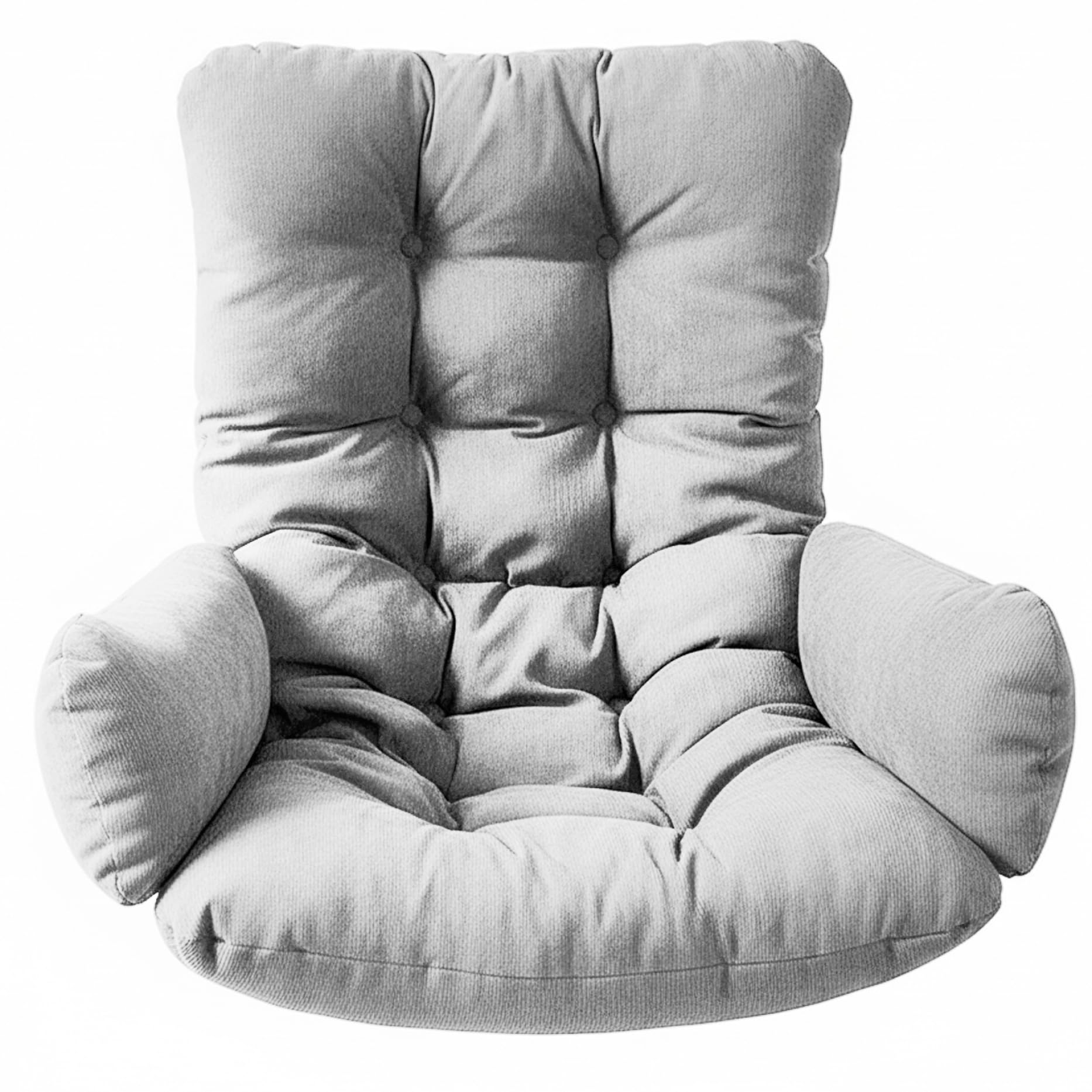 Monetais Egg Chair Cushion, Thickened & Comfort Swing Chair Cushion with Removable Cover for Indoor Outdoor Hanging Chairs, 19.7×49.2in, Grey Egg
