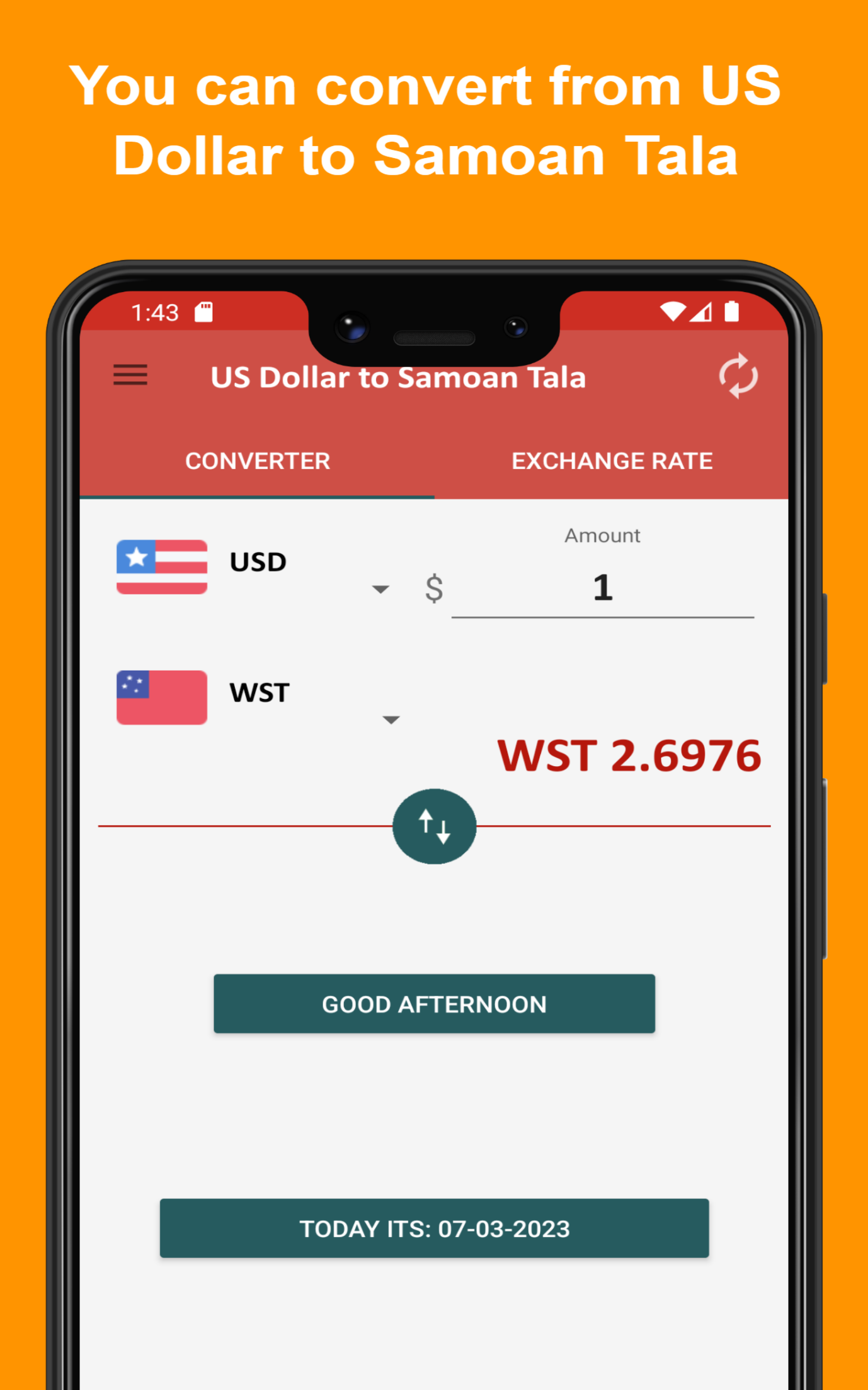 US Dollar to Samoan Tala To see the Exchange rate on your Phone and US Dollar to Samoan Tala To see the Exchange rate on your Phone and