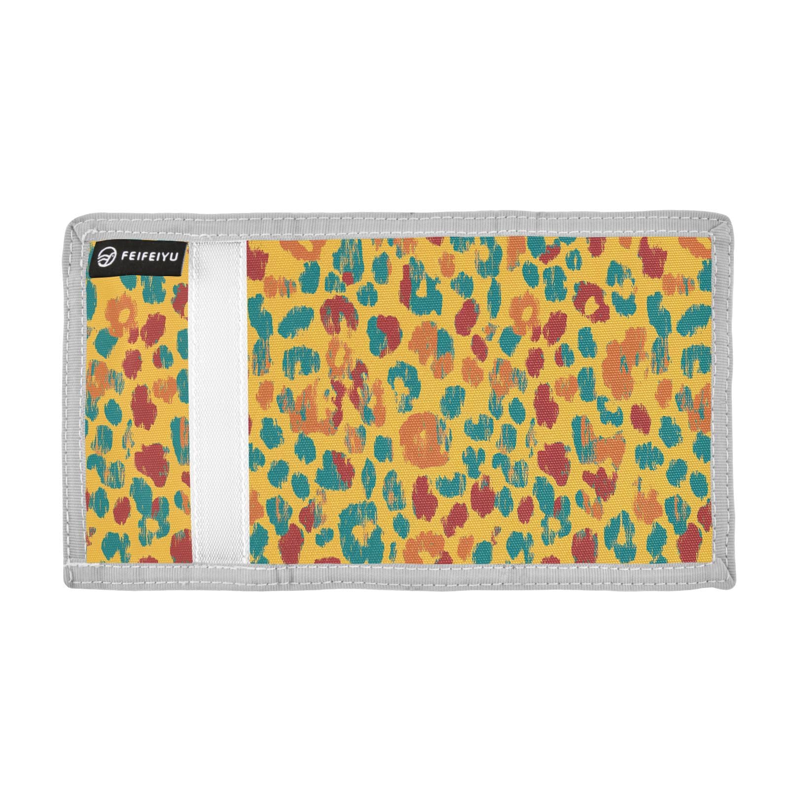 zyrtty Kids Wallets for Boys Girls Ages 4-18 Trifold, Leopard Print Yellow Pattern Wallet with Zippered Coin Pocket and Card Holders, Novelty Wallet for Childrens Birthday Gifts