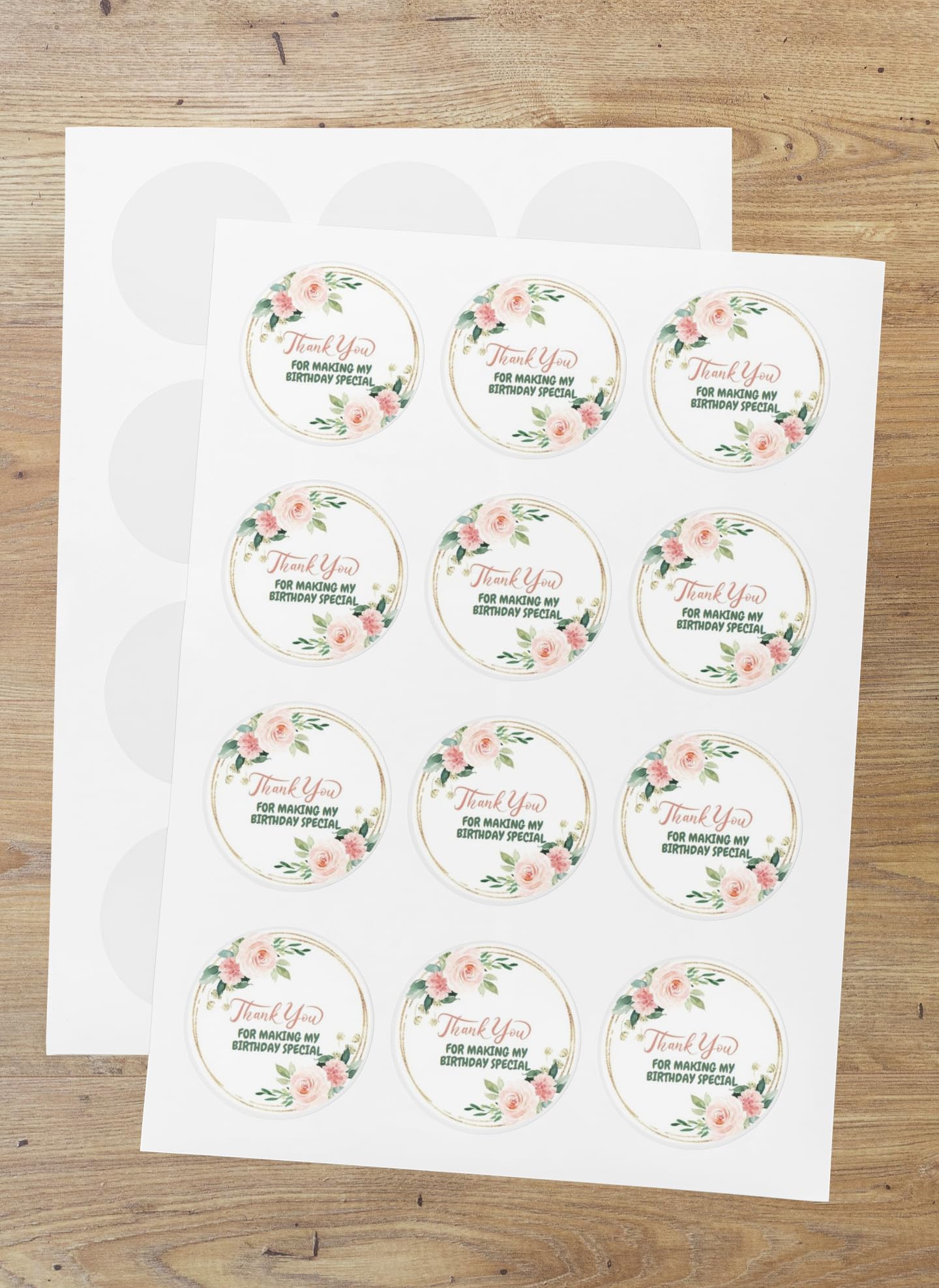Floral Theme Model 3- Thankyou Sticker (6 CM/Sticker/Mixcolour/24Pcs)