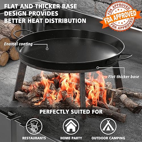 Miniatura 3 de GRISUN Paella Pan  Sartén esmaltada  Sartén antiadherente para auténticos platos españoles  Sartén esmaltada ideal para restaurantes y cocina casera