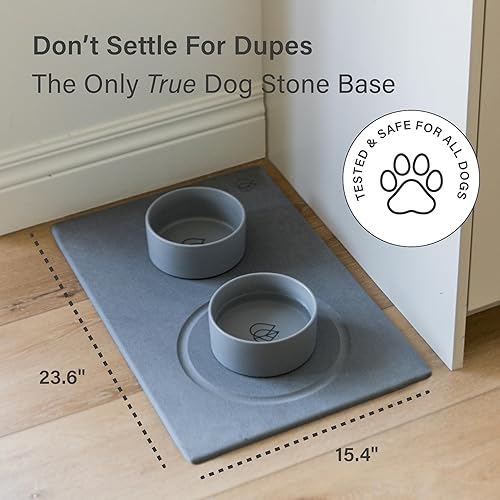 Miniatura 7 de Dorai Home - Base de piedra para perros, moderna y elegante, base de alimentación para mascotas, antideslizante, de secado rápido, con tierra de