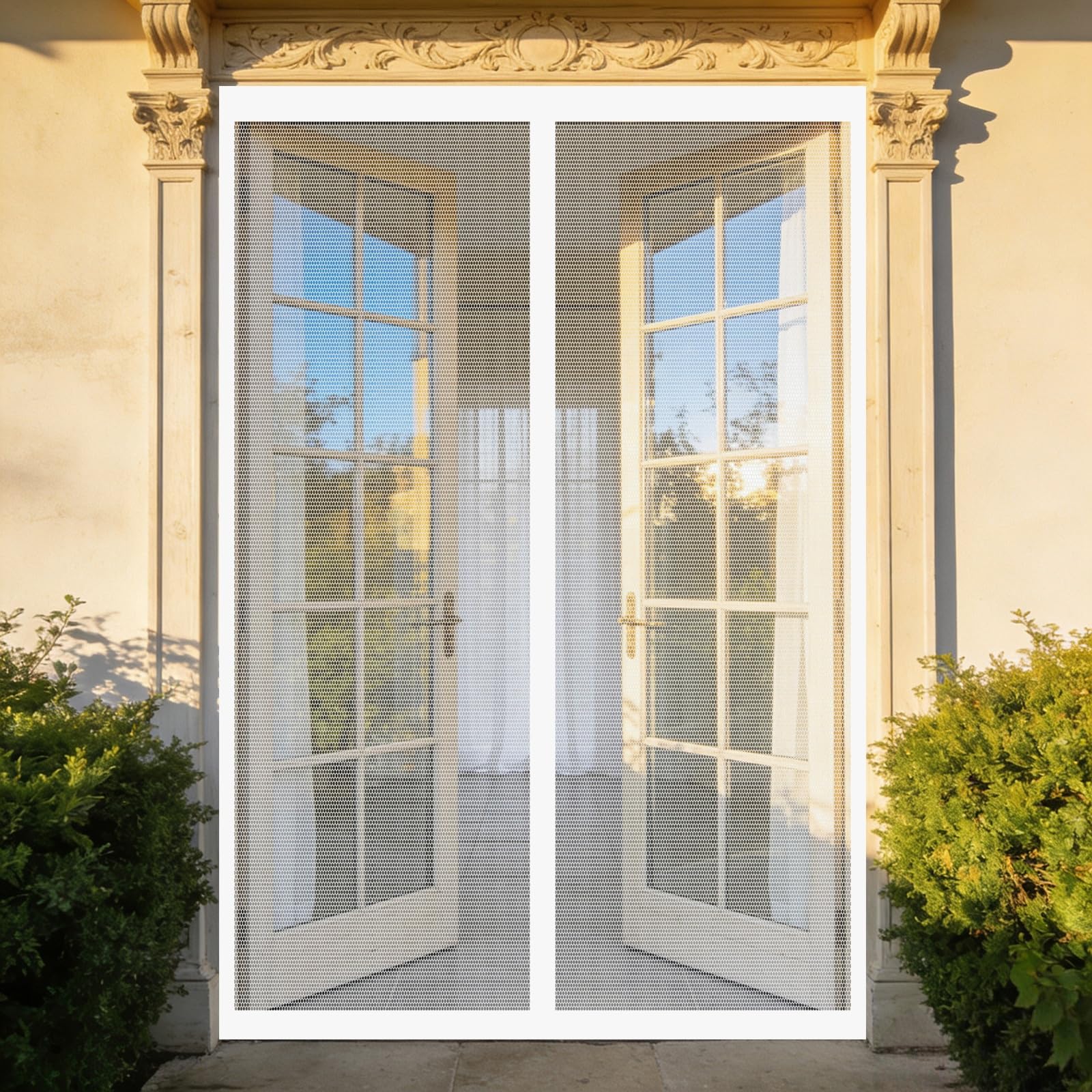 Rideau moustiquaire magnétique blanc 230 x 180 cm pour porte