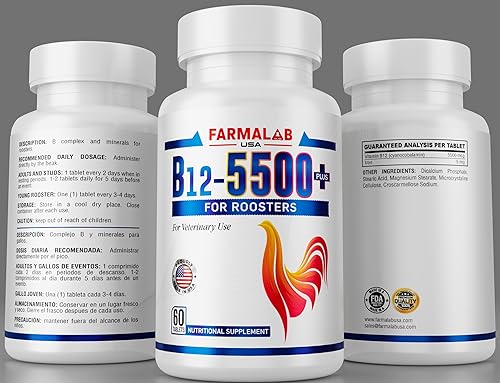 Miniatura 2 de Farmalab B12 5500 Plus para gallinas aves de corral Gamefowl B12-5500 Plus para Gallos Gallinas Pollos Aves de Corral FARMALAB