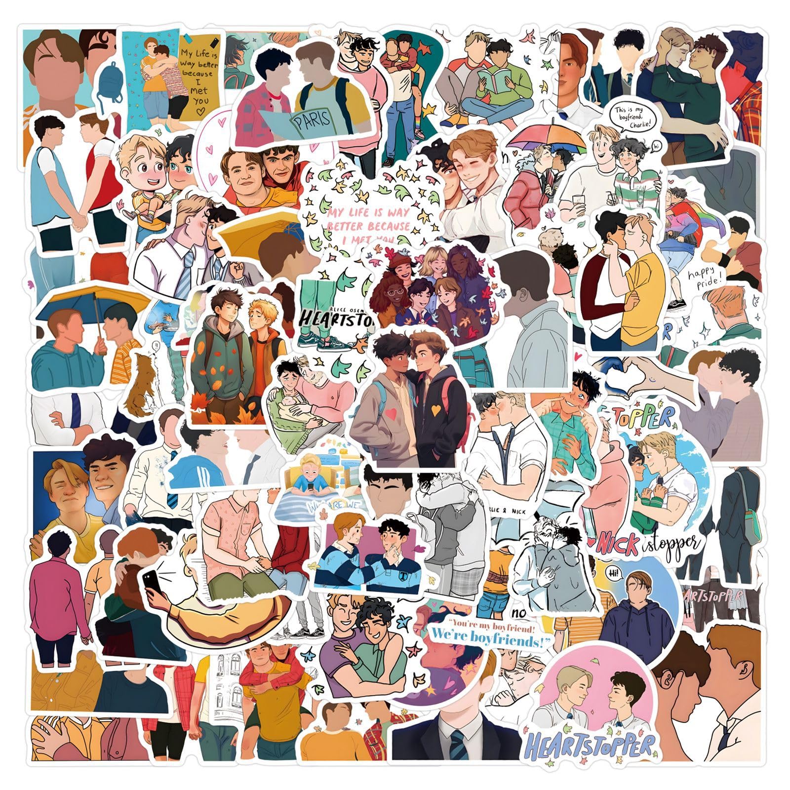 100Pcs Hearts_Topper Stickers