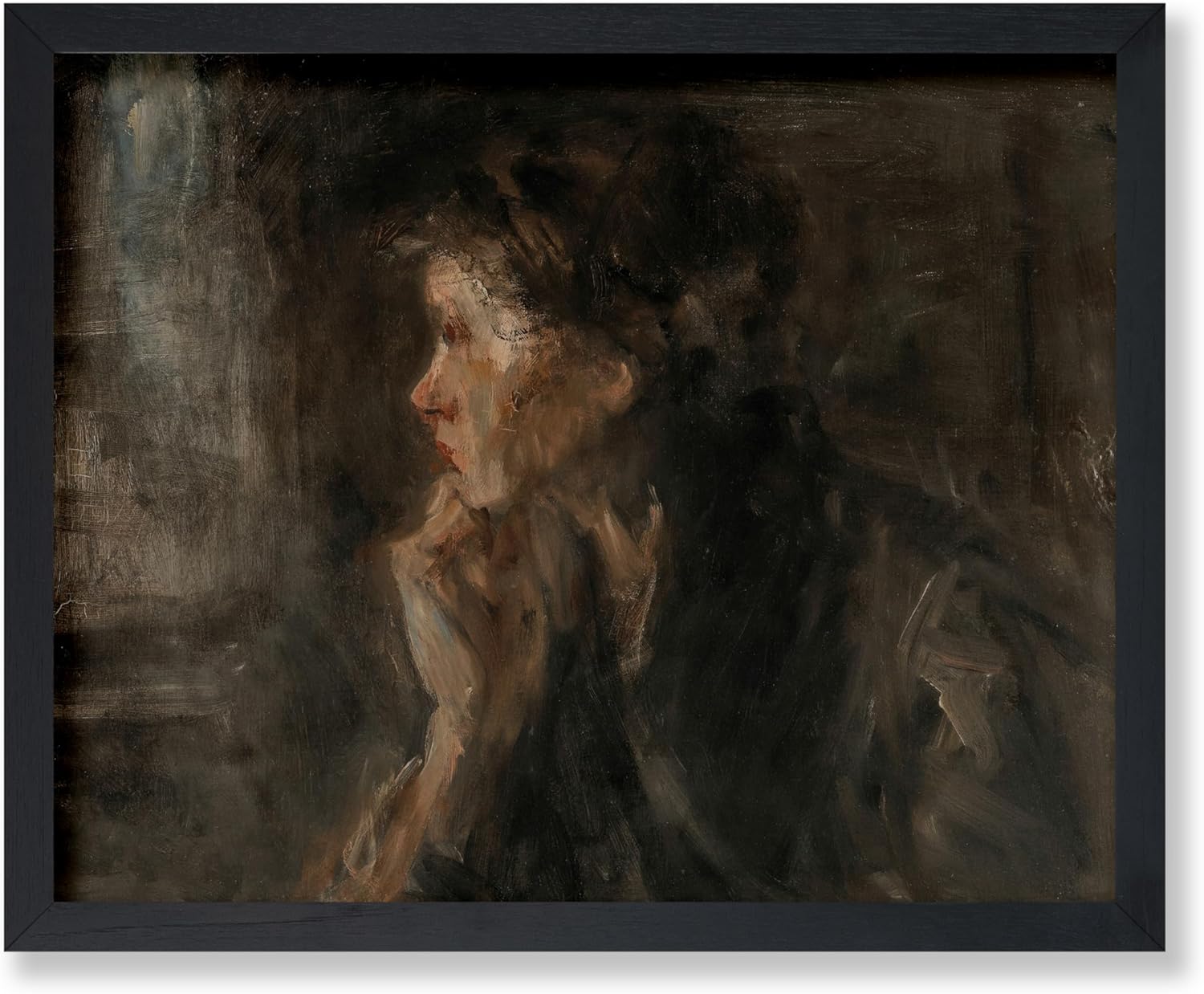 Poster Master Vintage Overpeinzing Painting Poster - Retro Woman Portrait Print - Moody Art - Minimal Art - Gift for Men & Women - Decor for Bedroom, Living Room or Office - 16x20 UNFRAMED Wall Art