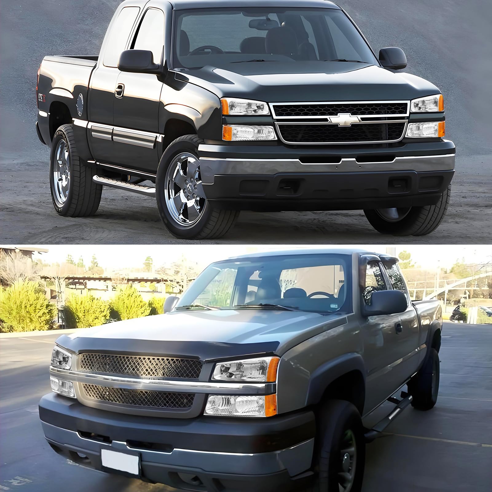OEMdepots Black Headlights For 2003-2006 Chevy Silverado 1500/2500/3500 – Pair, DOT/SAE - View #3