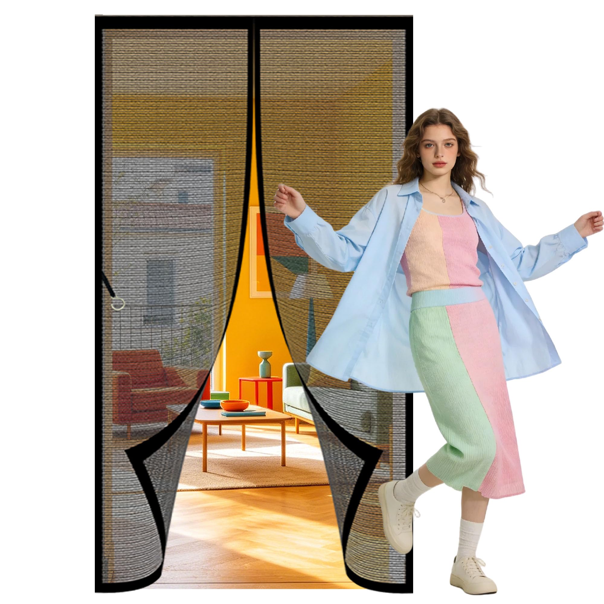 Moustiquaire Fenêtre Magnétique 68x247 Rideau Anti Mouche pour Porte