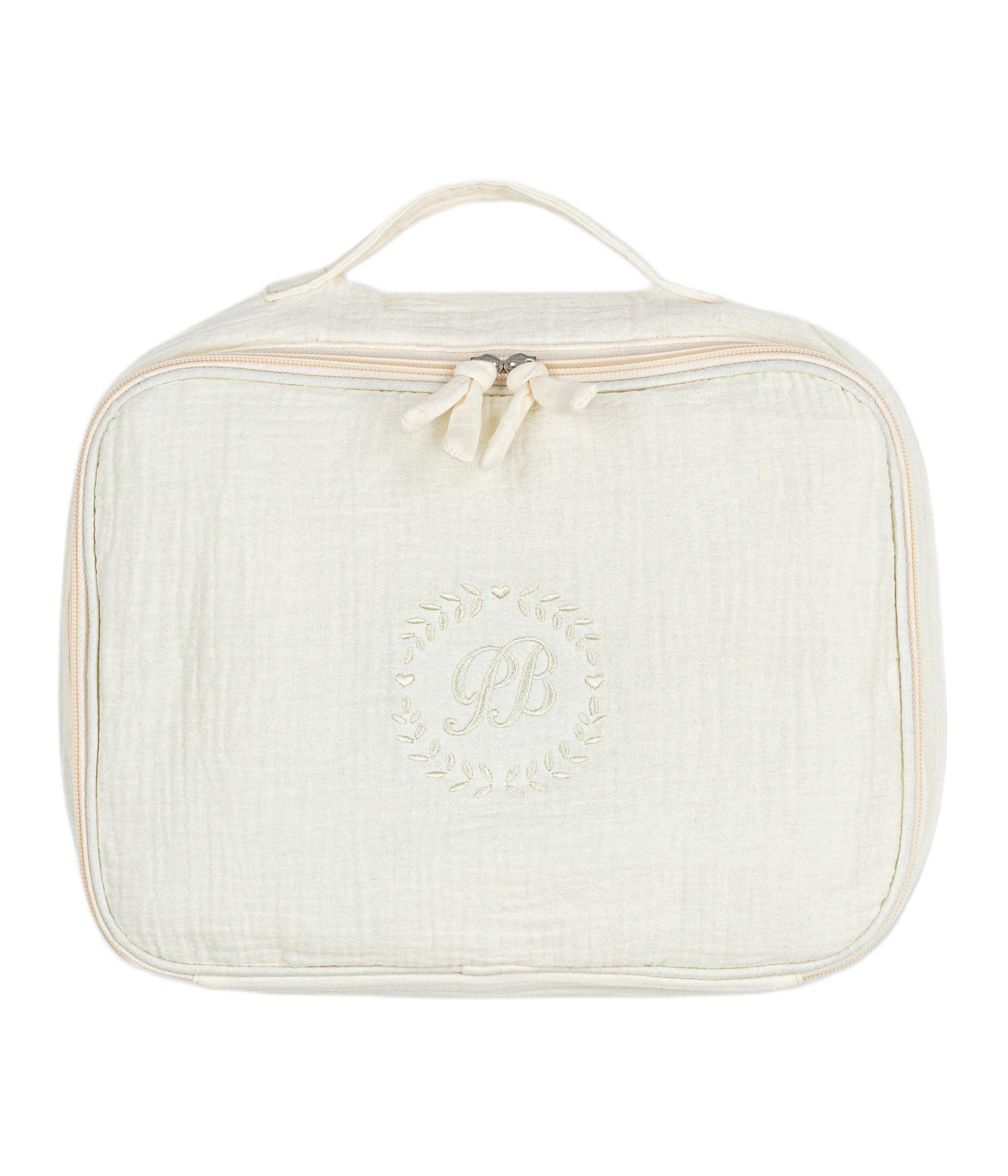 Petit Bateau Valisette Naissance en Gaze de Coton brodé