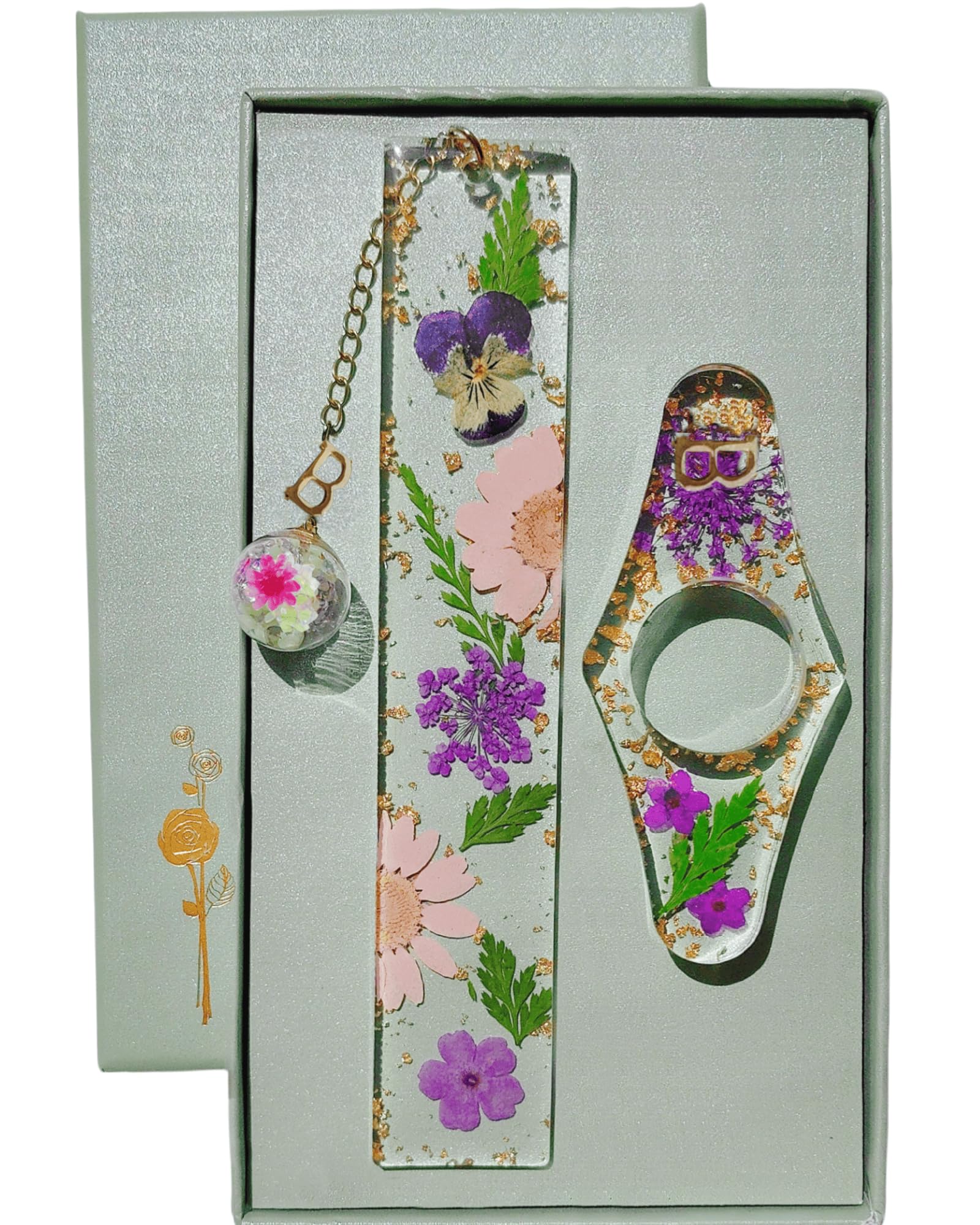 Famweylami Original Personalised Bookmark Gift + Page Holder for Teacher, 26 Letters, Retirement, Farewell, Teacher, Graduation, End of Course, for Mother's Day -B