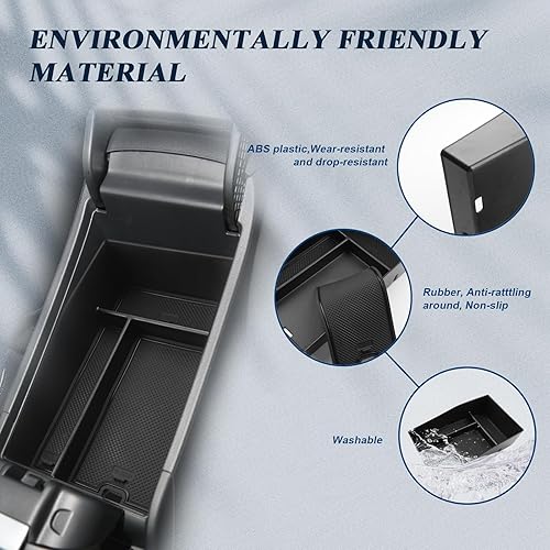 Miniatura 6 de BIBIBO Paquete de 3 organizadores de consola central para Ford Mustang 2024 + Ford Mustang GT caja de almacenamiento lateral para consola de basura,