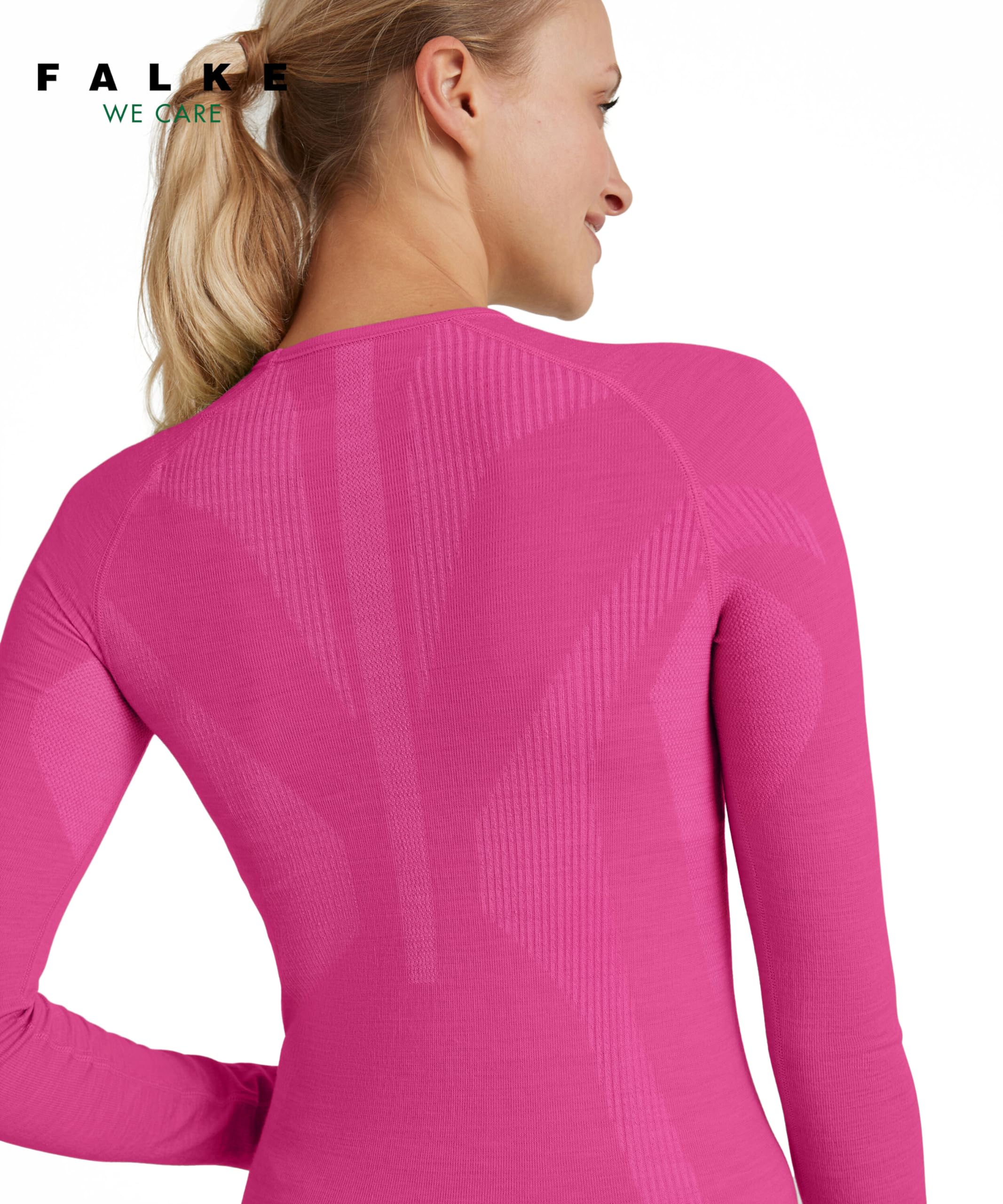 Falke Women's Wool-tech Round Neck W L/S Sh Functional Yarn Quick Dry 1 Piece Base Layer Top (Pack of 1)