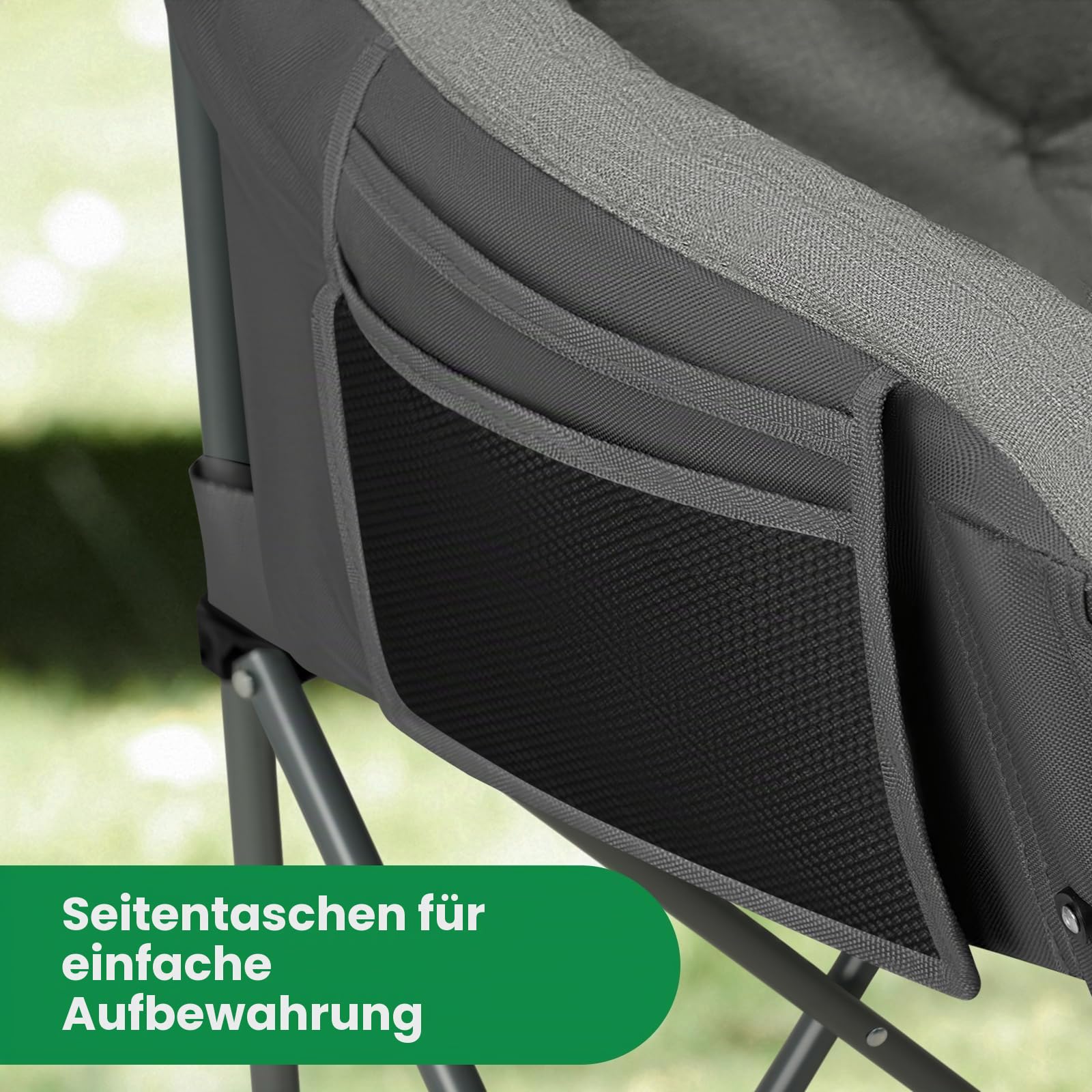 WOLTU Campingstuhl Faltbar für 2 Personen, 121 cm breit
